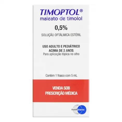 Timoptol Solução Oftálmica 0,5% 5ml ? Uso Adulto